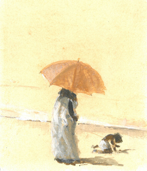 Detail of Woman and Child on Beach, 2015 by Lincoln Seligman