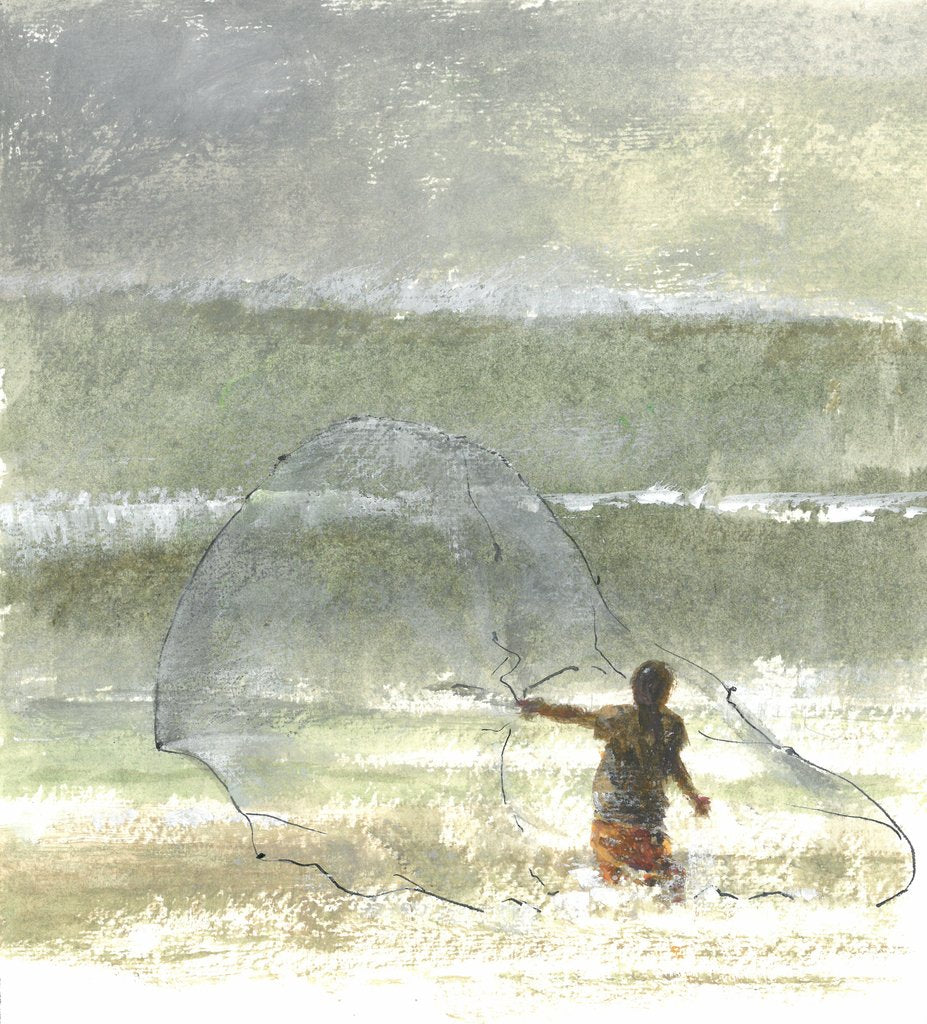 Detail of Lone Fisherman 4, 2015 by Lincoln Seligman