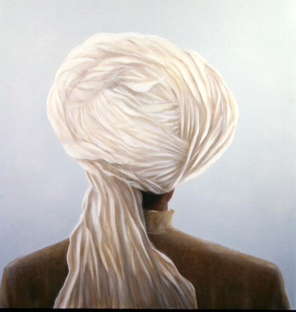 Detail of White Turban by Lincoln Seligman