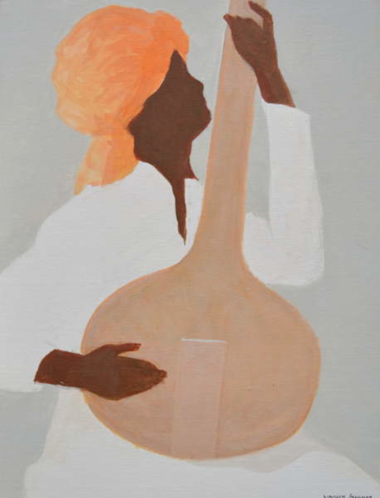 Detail of Sitar Player, Orange Turban by Lincoln Seligman