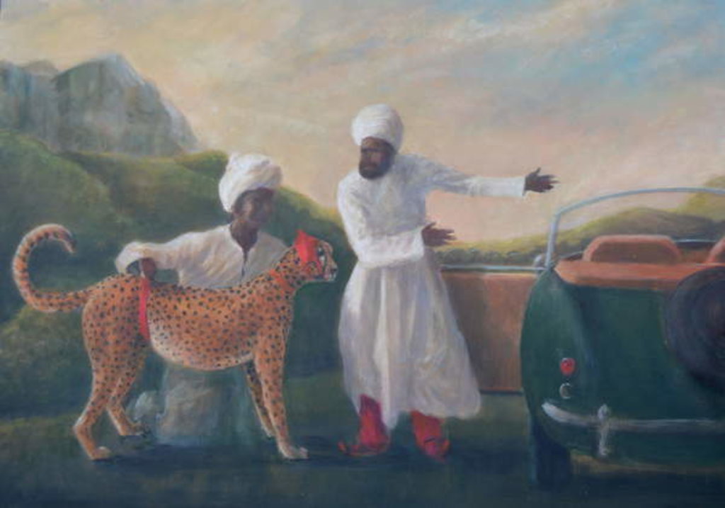 Detail of Stubbs Cheetah and Jaguar by Lincoln Seligman