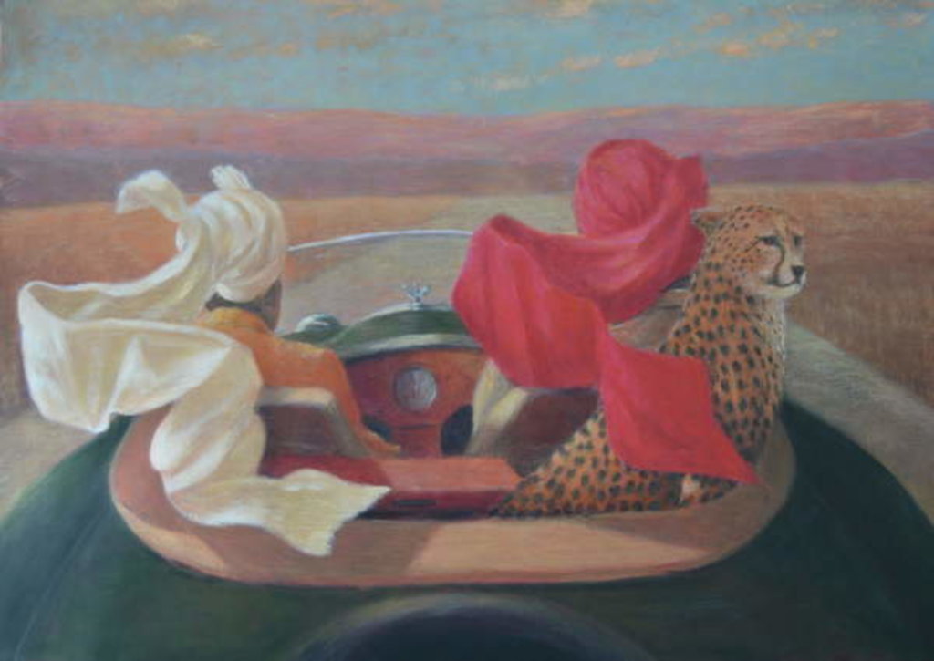 Detail of Racing Green and Cheetah by Lincoln Seligman