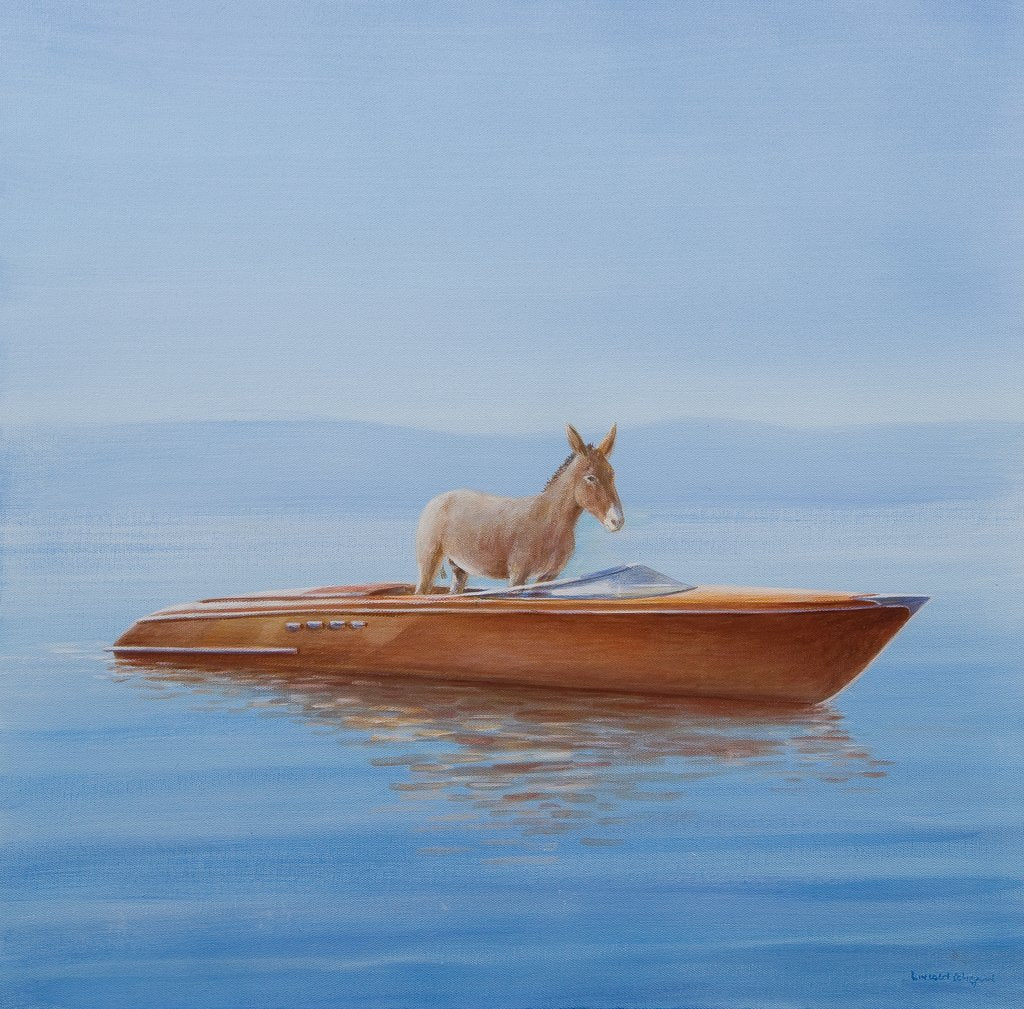 Detail of Donkey in a Riva, 2010 by Lincoln Seligman