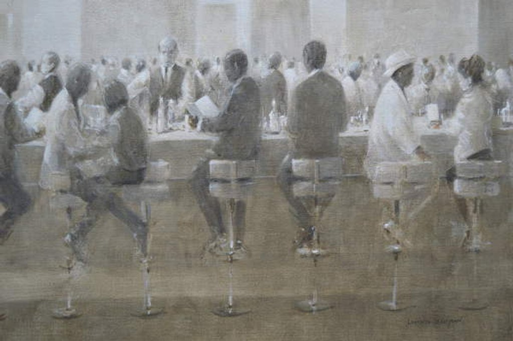 Detail of Lunch at Masterpiece, 2019 by Lincoln Seligman