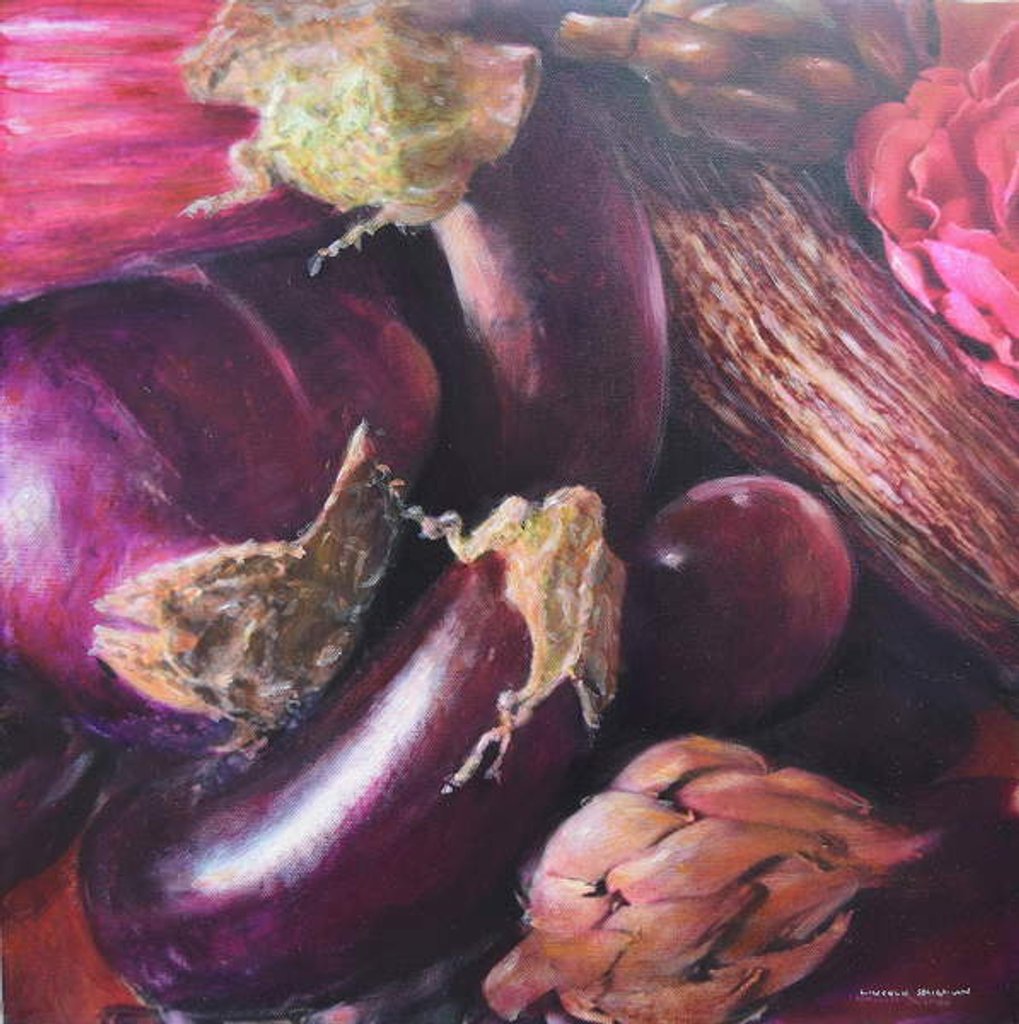 Detail of Still life, aubergine, 2019 by Lincoln Seligman