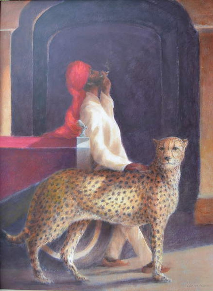 Detail of Chauffeur + cheetah, 2019 by Lincoln Seligman