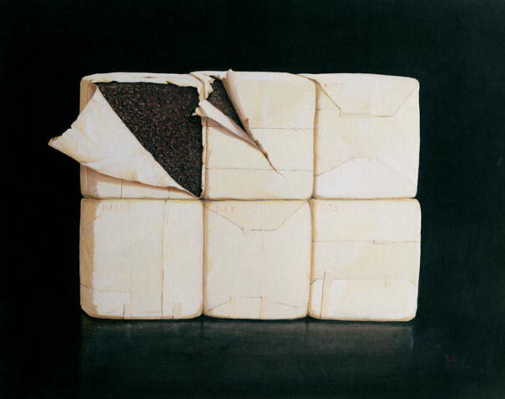 Detail of Six Stacked Packages by Lincoln Seligman