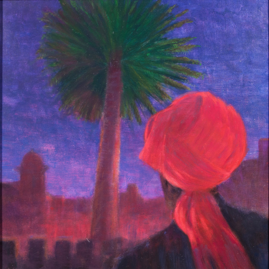 Detail of Red Turban, dusk, Jodhpur, 2012 by Lincoln Seligman