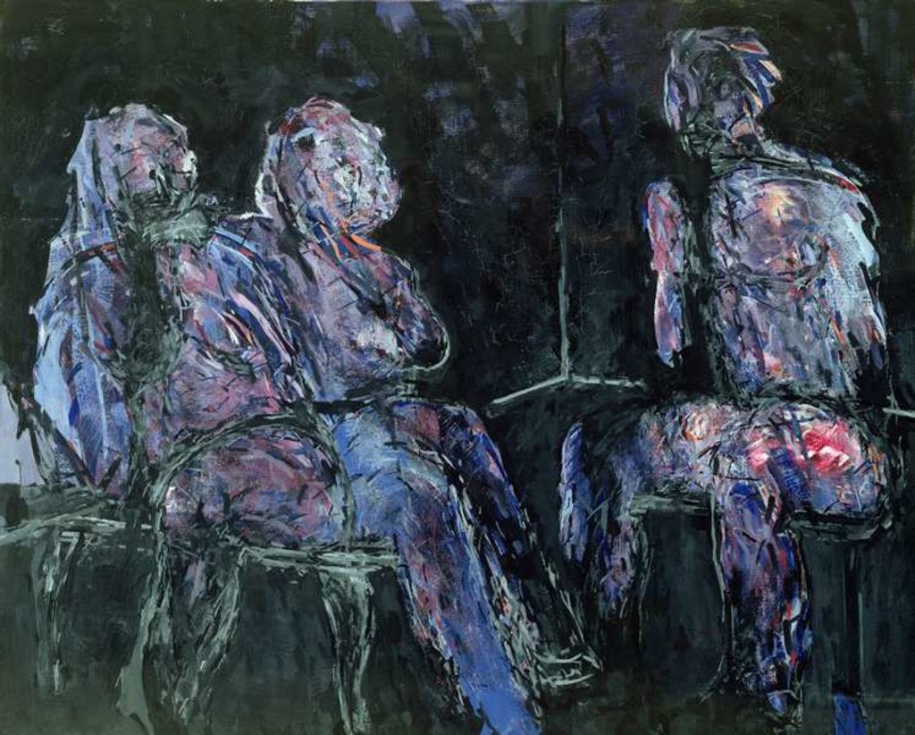 Detail of Two women and a man, 1986 by Stephen Finer