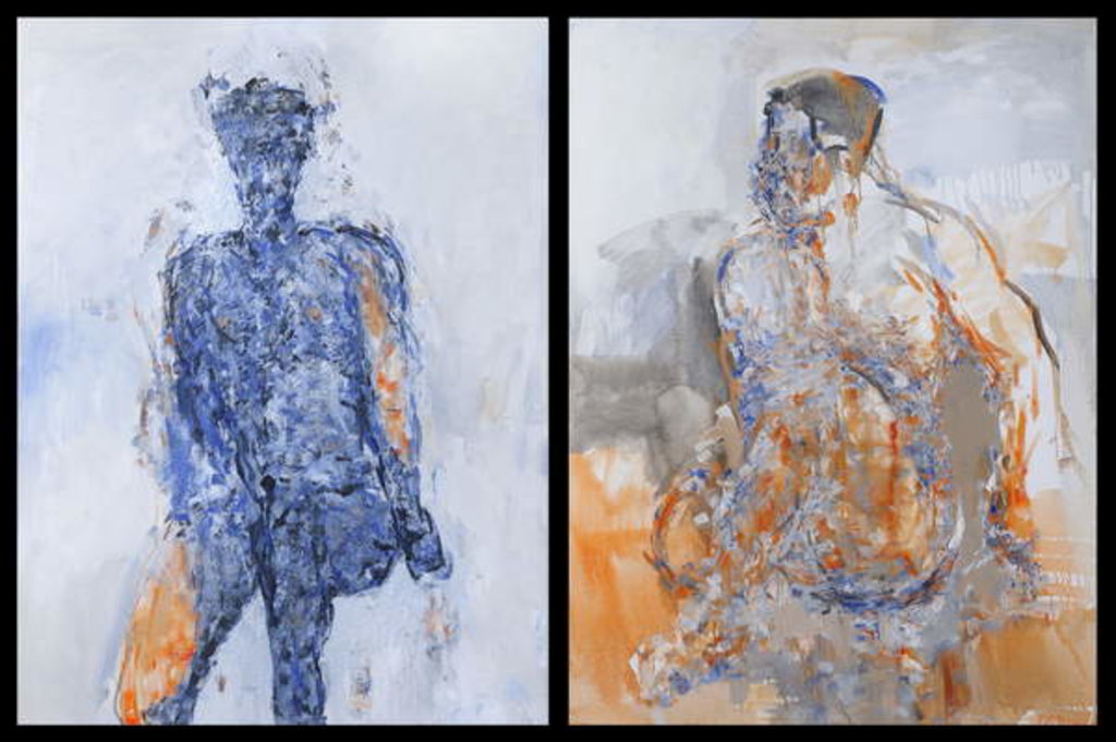 Detail of Diptych of Duncan Hume dancing aged 38, 2011 by Stephen Finer