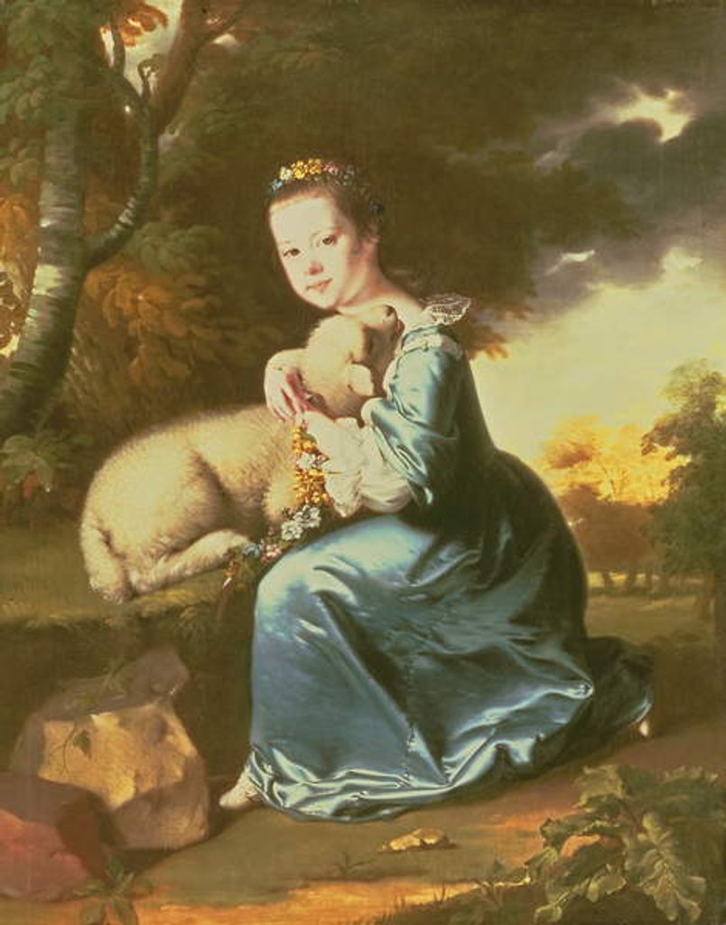 Detail of Miss Frances Warren, early 1760s by Joseph Wright of Derby