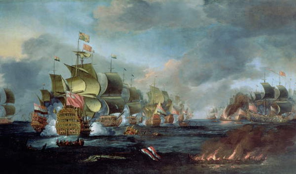 Detail of The Battle of Lowestoft, June 3rd, 1665 by Adriaen van Diest