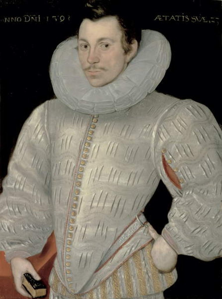Detail of Sir John Ashburnham 1593 by Hieronymus Custodis