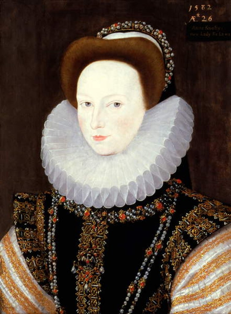 Detail of Anne Knollys, 1582 by George Gower