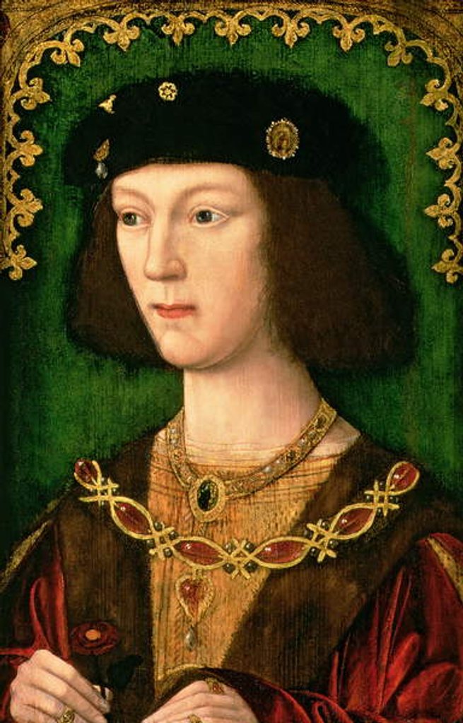 Detail of Portrait of Henry VIII, c.1509 by English School