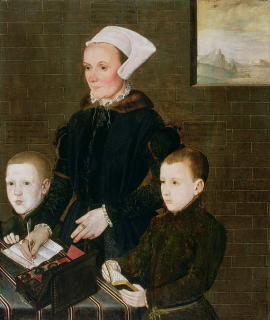 Detail of Alice Barnham and her Two Sons Martin and Steven, 1557 by English School