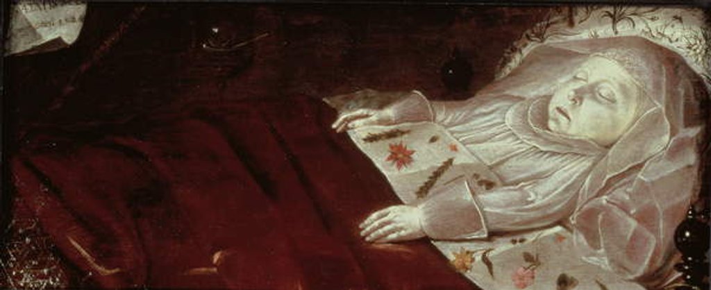 Detail of Portrait of a Dead Child, 1624 by English School