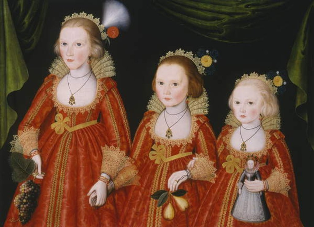 Detail of Portrait of Three Girls, c.1620 by William Larkin