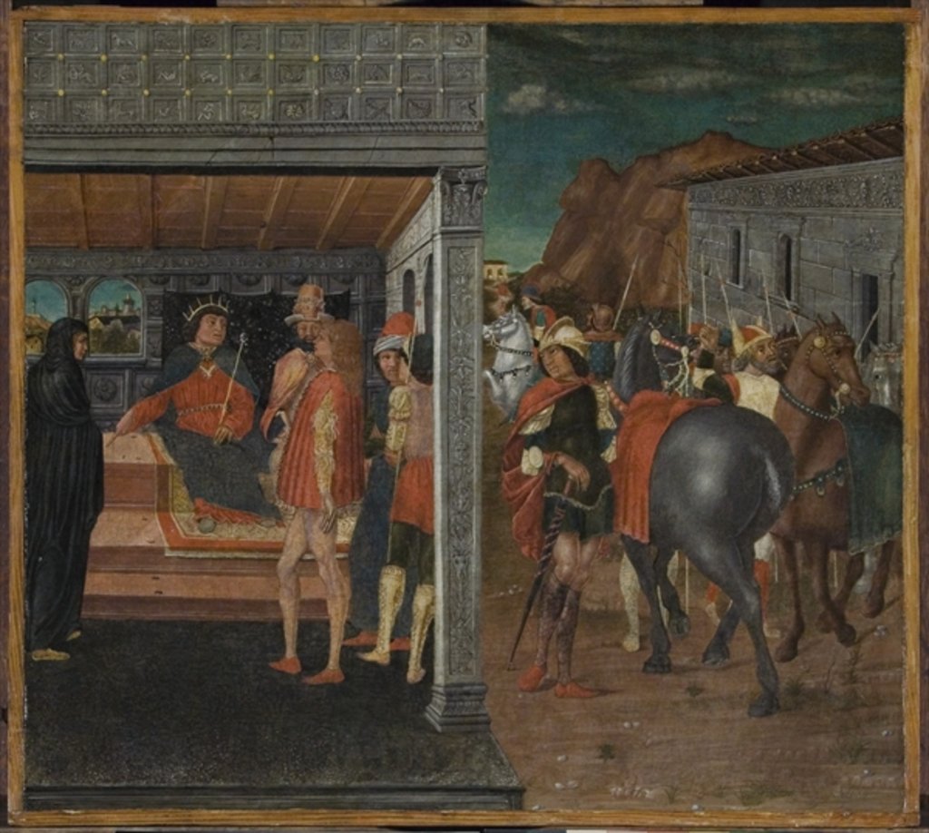 Detail of The Announcement of the Death of Uriah to King David and Bathsheba by Domenico Morone