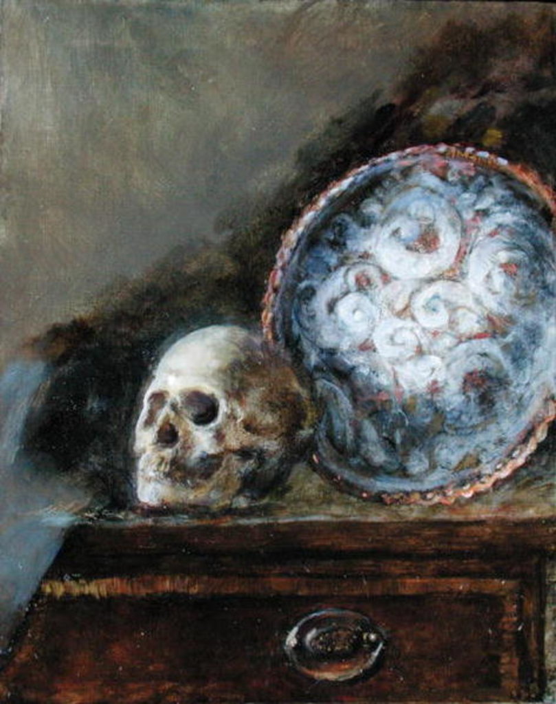 Detail of Skull and Plate by Gail Schulman