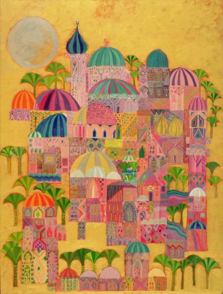 Detail of La ville dorée, 1993-94 by Laila Shawa