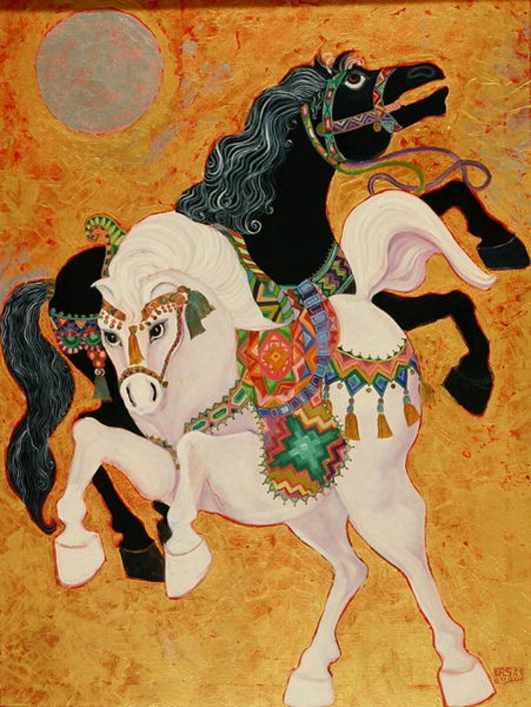 Detail of Antar and Abla, 1989 by Laila Shawa