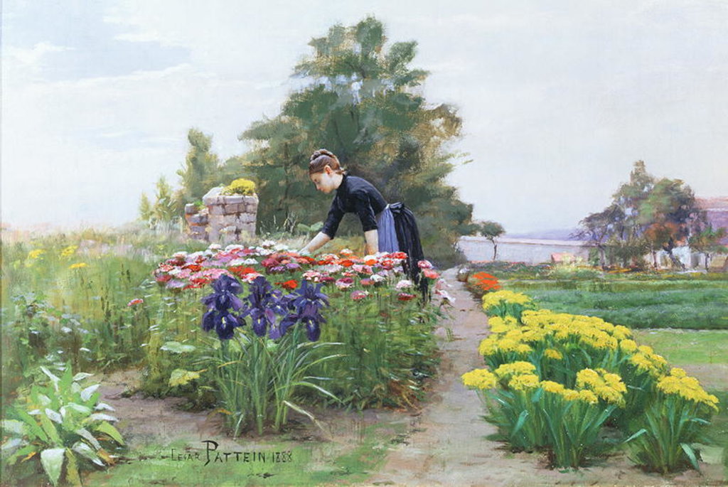 Detail of The Flower Garden, 1888 by Cesar Pattein