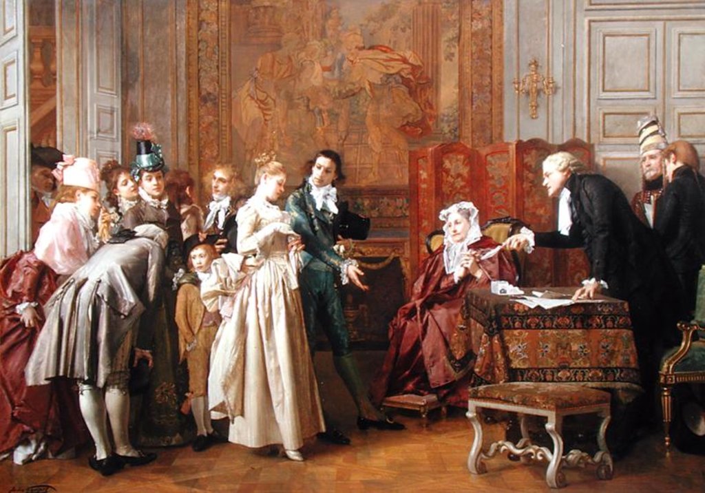 Detail of The Marriage by Jules Adolphe Goupil