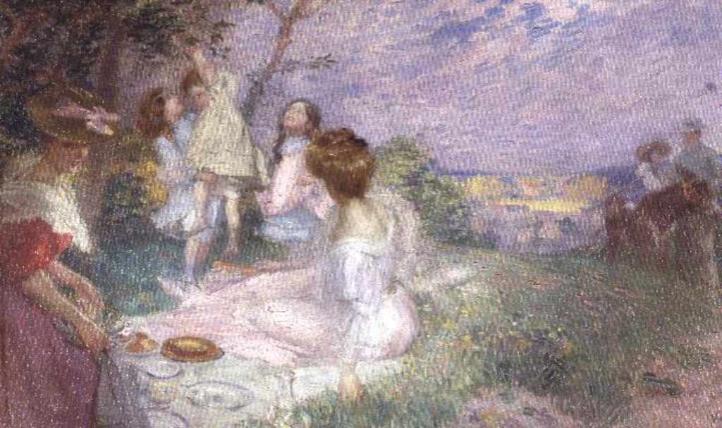 Detail of The Picnic, 1906 by Auguste-Frederic Bonnet