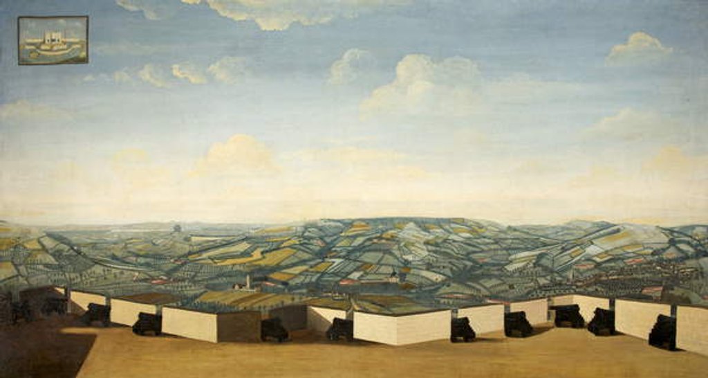 Detail of Stroud from Rodborough Fort, Gloucestershire, c.1765 by English School