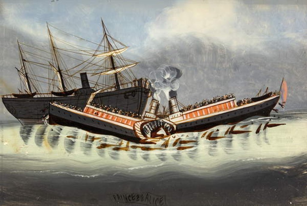 Detail of The Wreck of the 'Princess Alice', after 1878 by English School