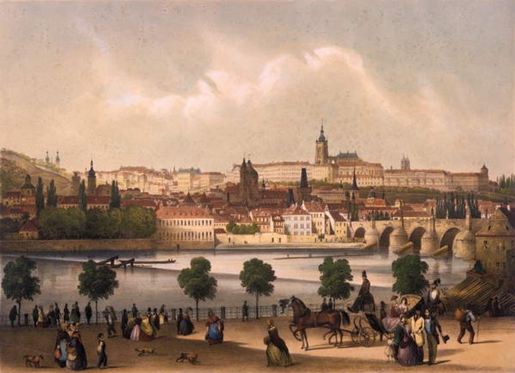 Detail of View of the Little Quarter and Prague Castle Hradcany, c.1845 by Francois Joseph Sandmann