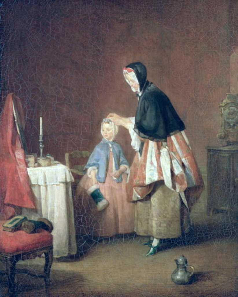 Detail of The Morning Toilet by Jean-Baptiste Simeon Chardin