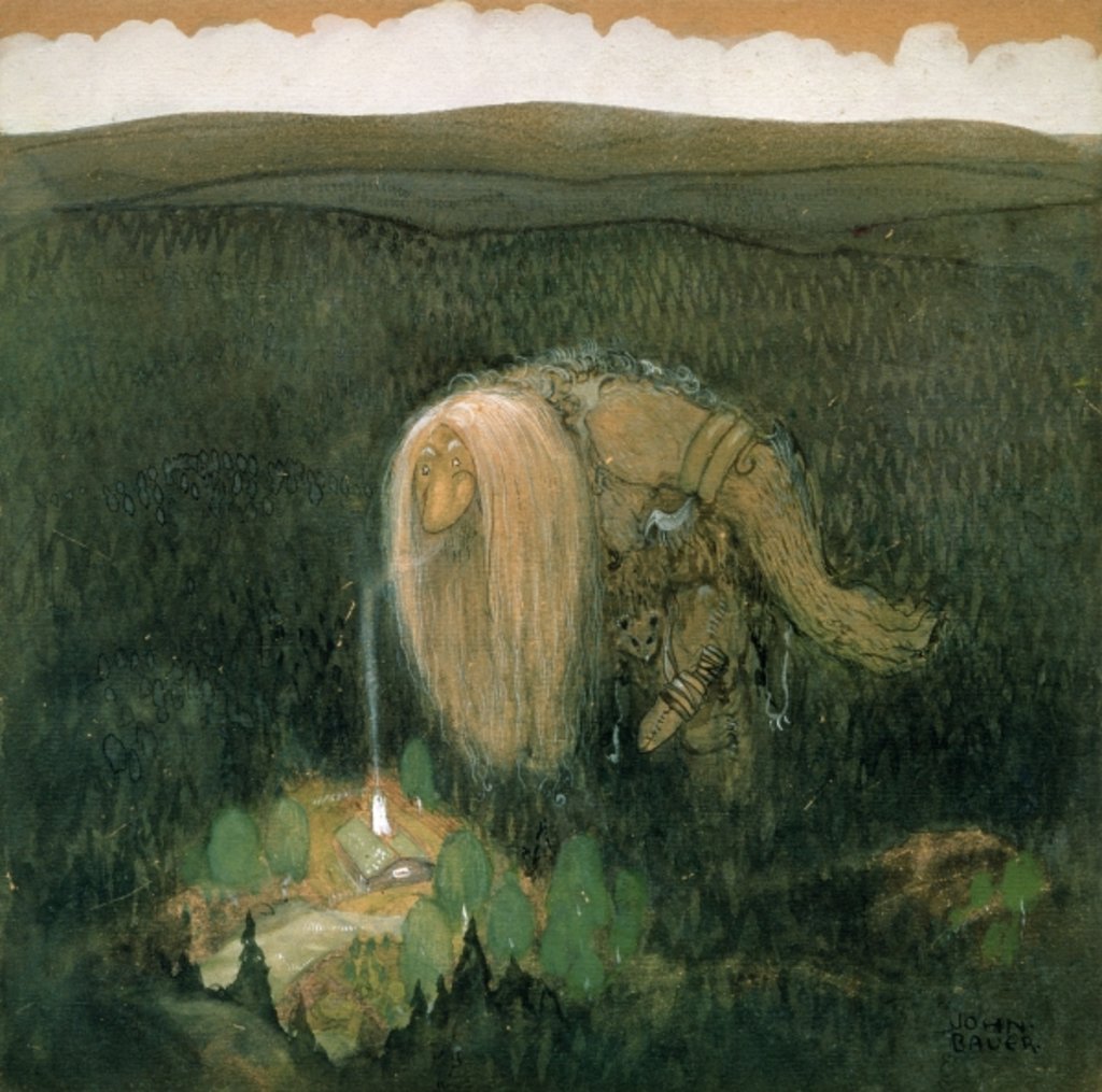 Detail of A Forest Troll, c.1913 by John Bauer
