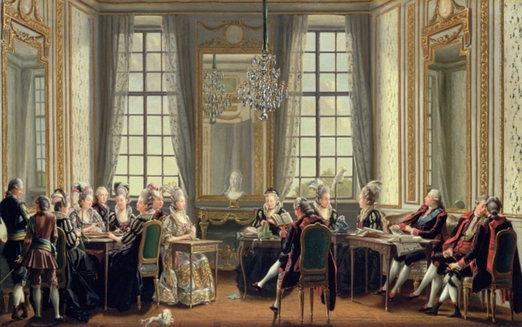 Detail of Conversation at Drottningholms Palace, 1779 by Pehr Hillestrom