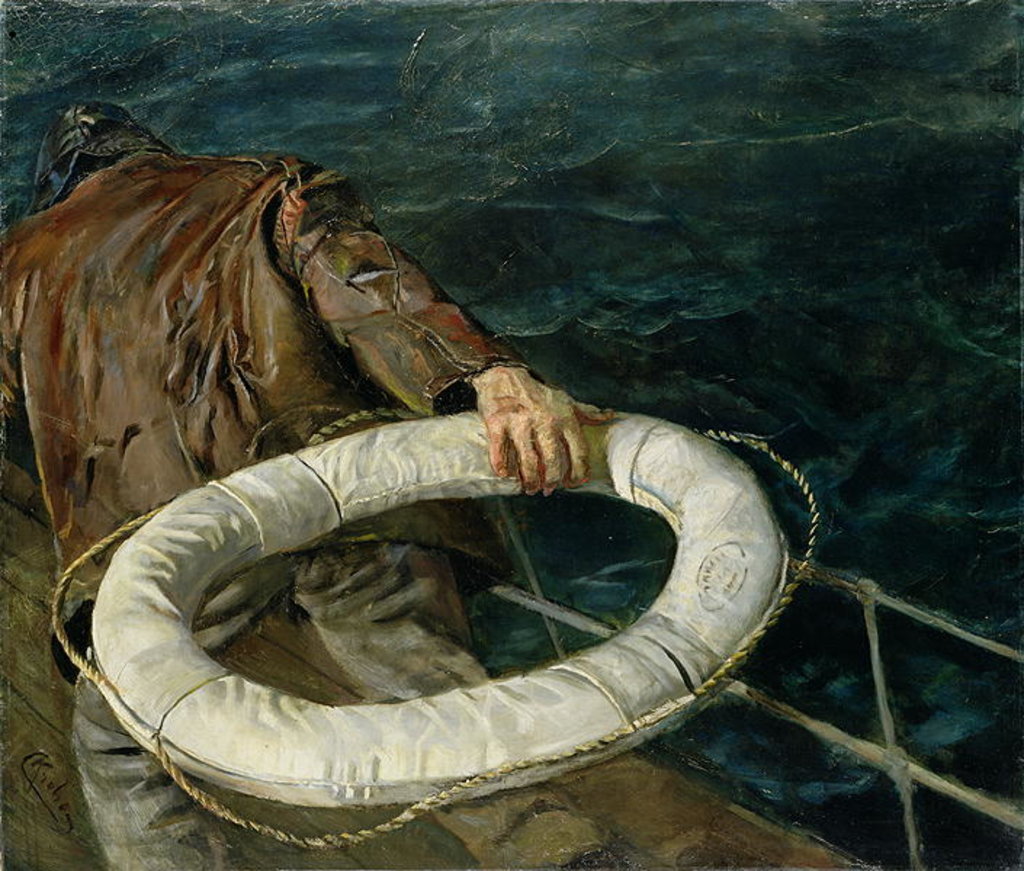 Detail of Man Overboard, 1906 by Christian Krohg