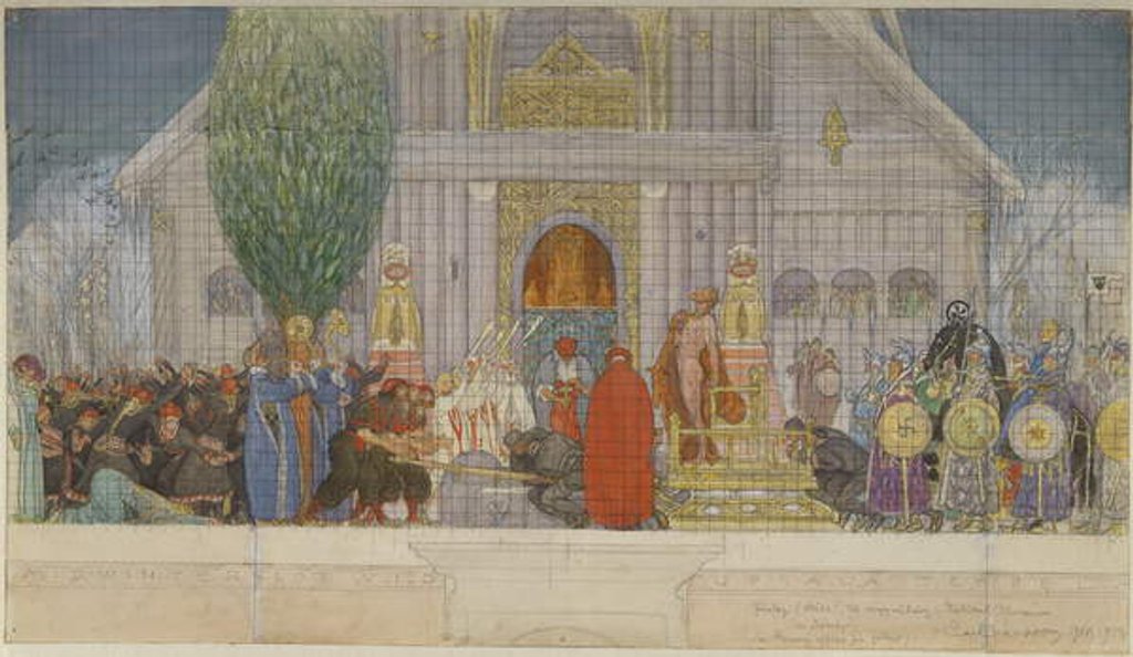 Detail of Preparatory Sketch for Midwinter's Sacrifice by Carl Larsson