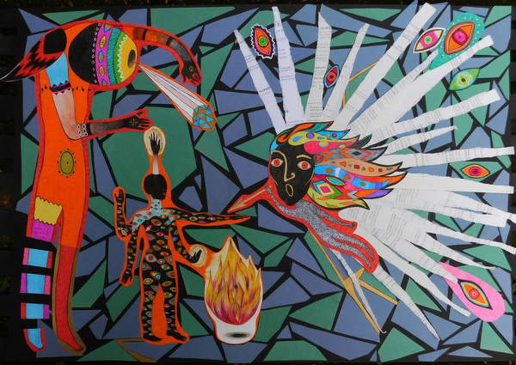 Detail of Cosmic Fight by Zanara/ Sabina Nedelcheva-Williams