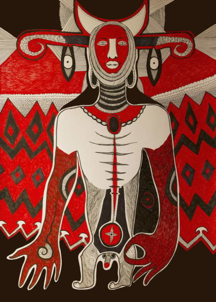 Detail of Red Warrior by Zanara/ Sabina Nedelcheva-Williams