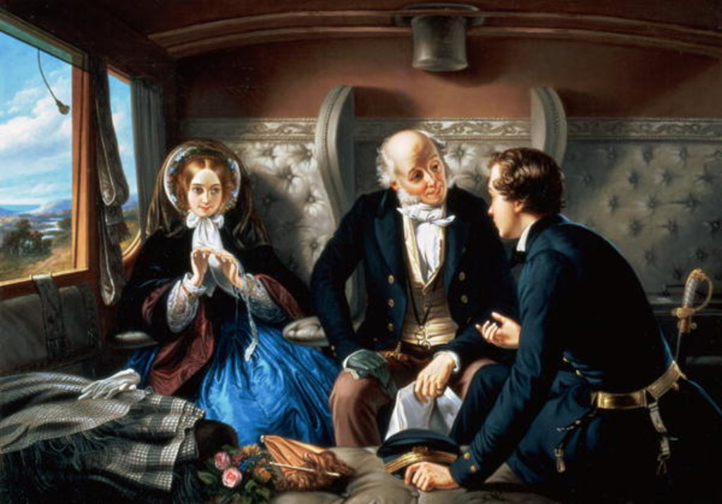 Detail of First Class - The Meeting by Abraham Solomon