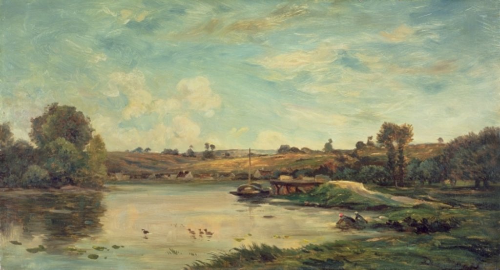 Detail of On the Loire by Charles Francois Daubigny