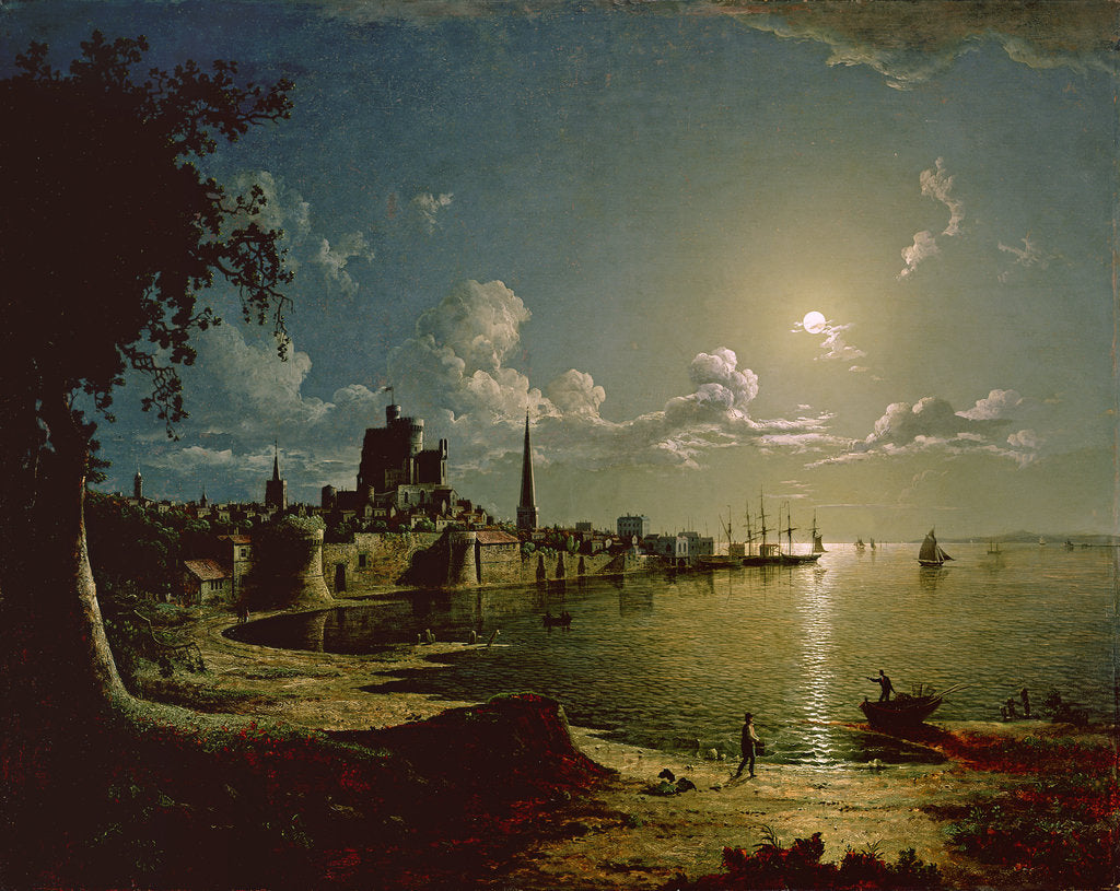 Detail of Moonlight Scene, Southampton, 1820 by Sebastian Pether