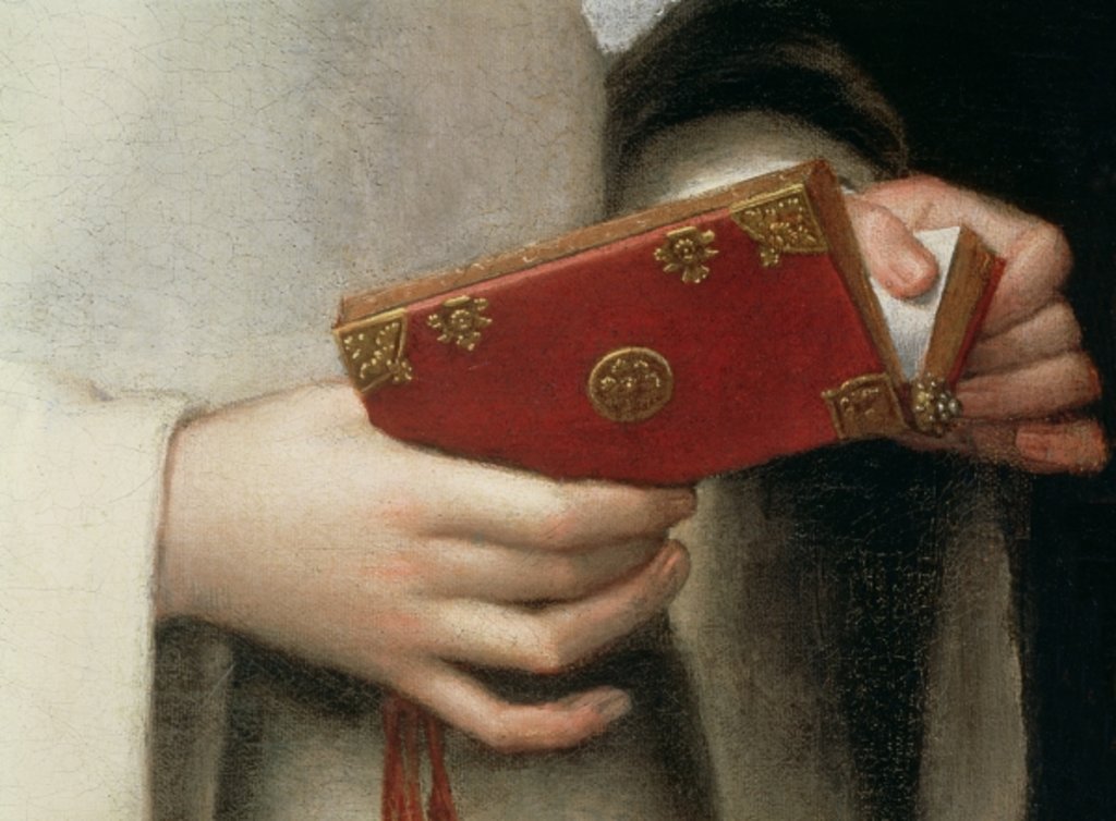 Detail of Portrait of the Artist's Sister in the Garb of a Nun, detail of her prayer book by Sofonisba Anguissola