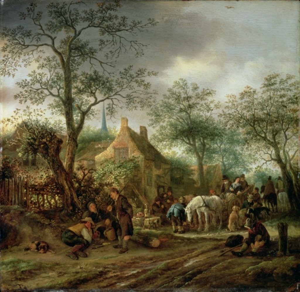 Detail of Travellers at an Inn by Isack van Ostade
