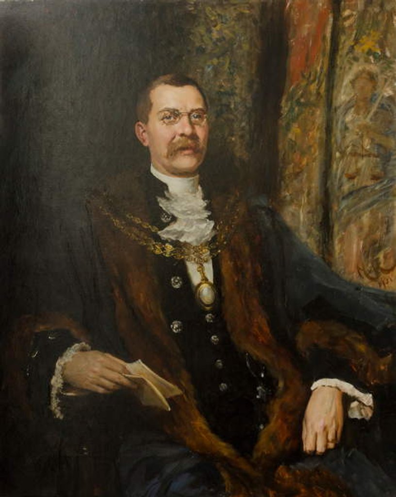 Detail of Alderman Sir George Hussey, 1901 by Hubert von Herkomer