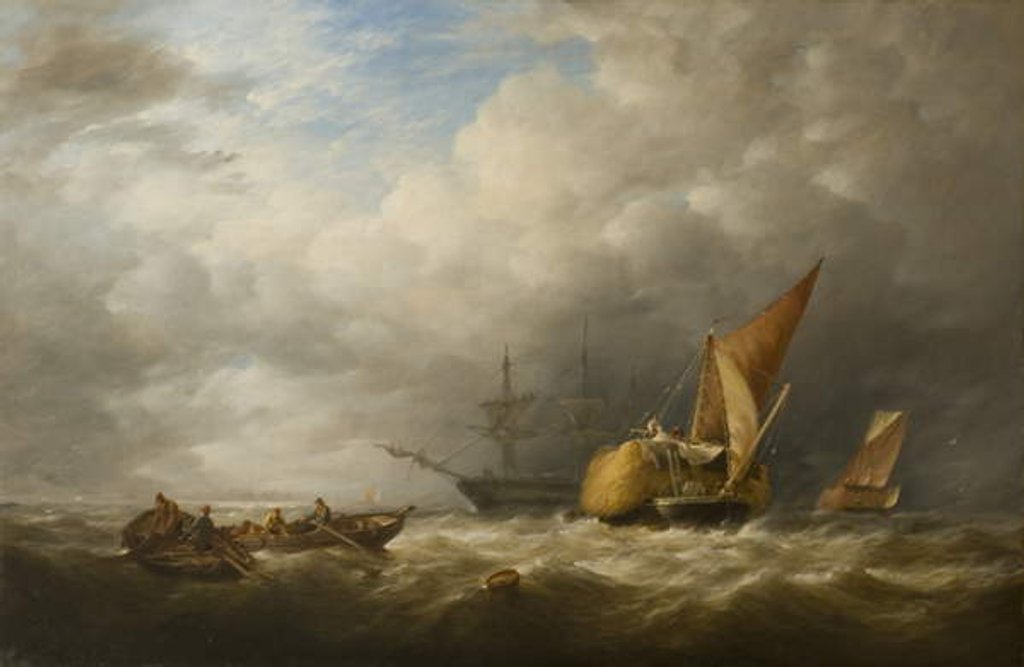Detail of Hay Barges in the Thames Estuary by Alfred Herbert