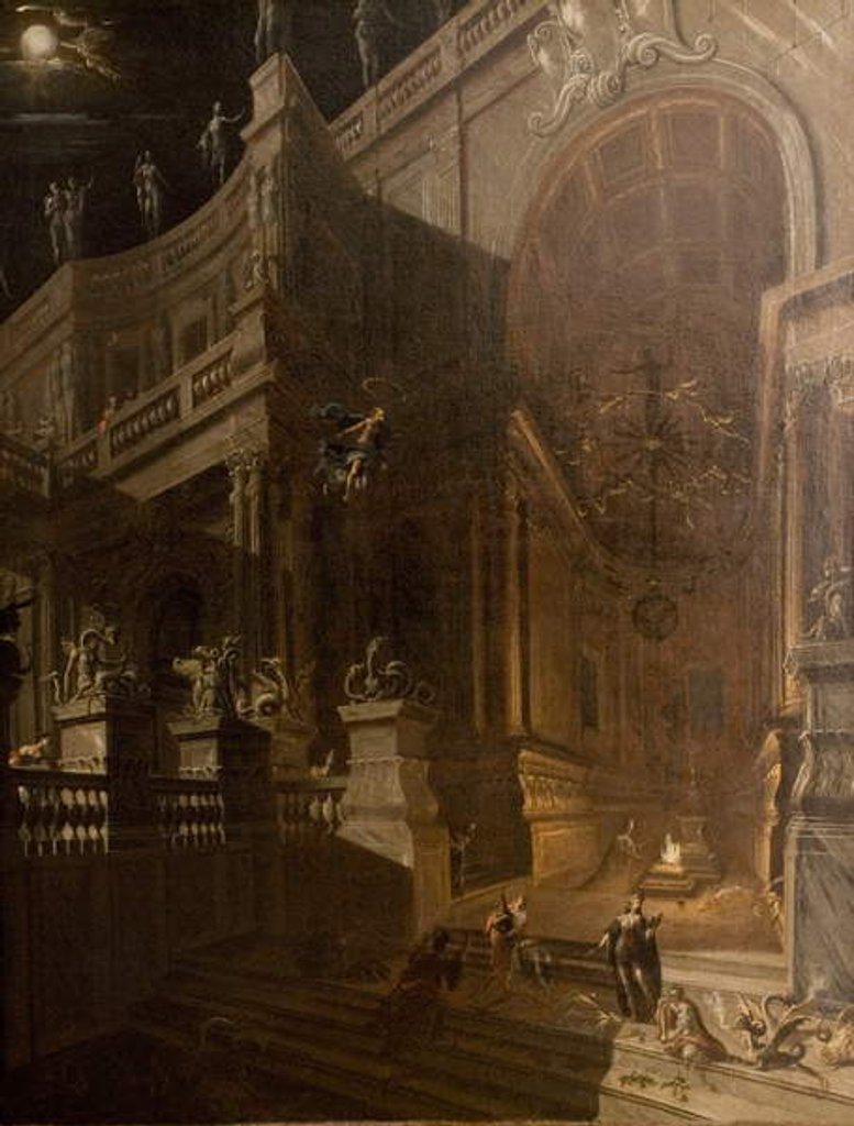 Detail of Architectural Fantasy with Figures by Stefano Orlandi
