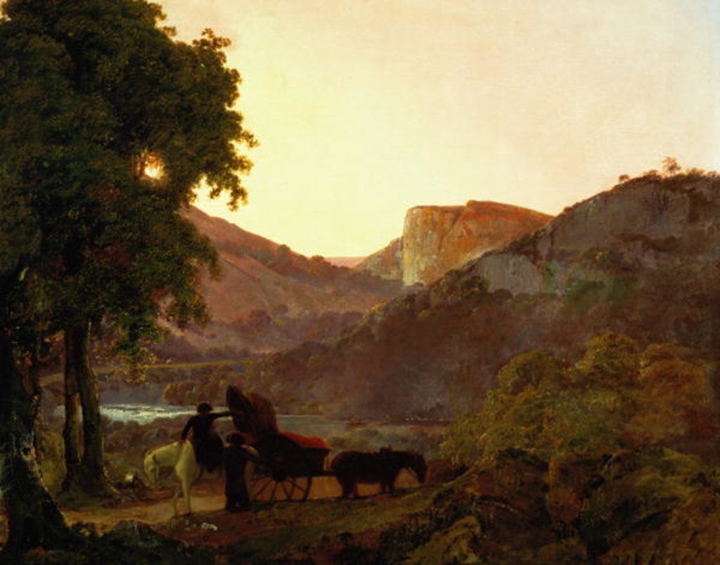 Detail of Landscape by Joseph Wright of Derby