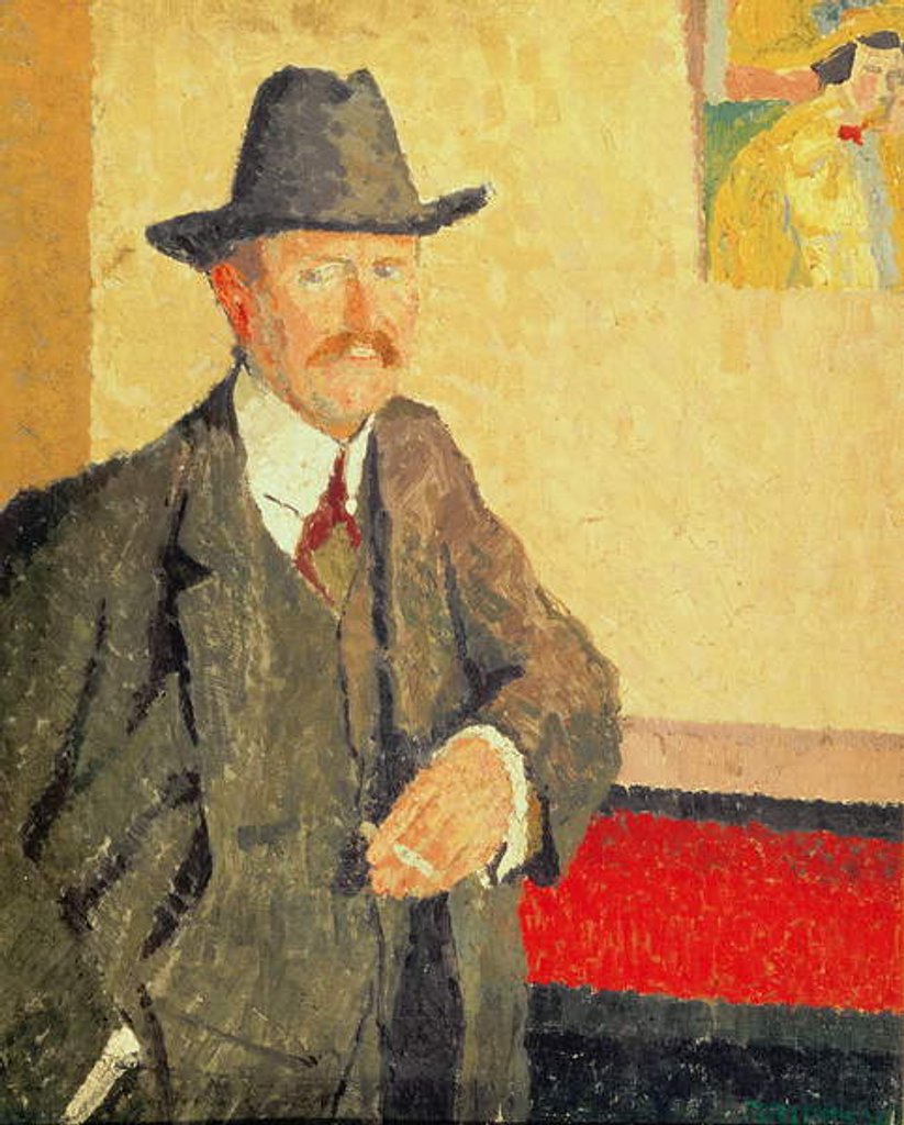 Detail of Portrait of Charles Ginner, c.1911 by Malcolm Drummond