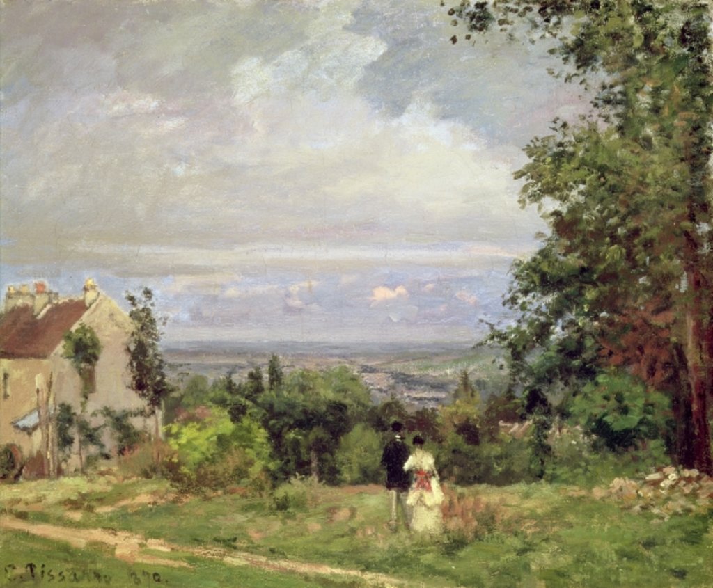 Detail of Louveciennes, 1870 by Camille Pissarro